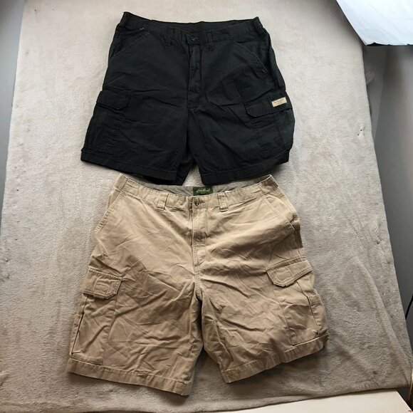 Wrangler and Eddie Bauer Men's Cargo Shorts Size 38 Lot of Two Casual - Picture 15 of 15